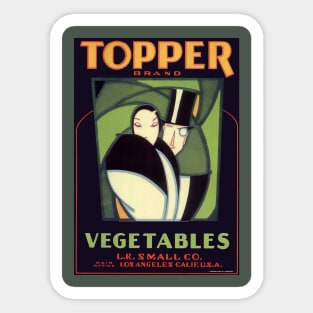 Vintage Topper Brand Vegetables Label Sticker